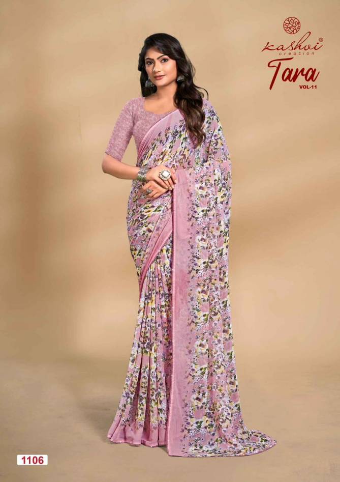 Tara Vol 11 By Kashvi Weightless Printed Sarees Wholesale Price In Surat